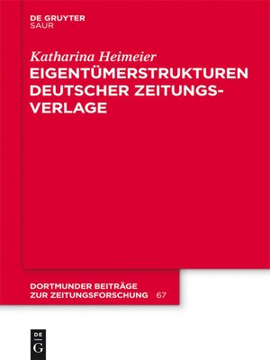 cover image of Eigentümerstrukturen deutscher Zeitungsverlage